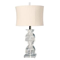 Vintage Helix Spiral Lucite Table Lamp Manner of Karl Springer circa 1970 4