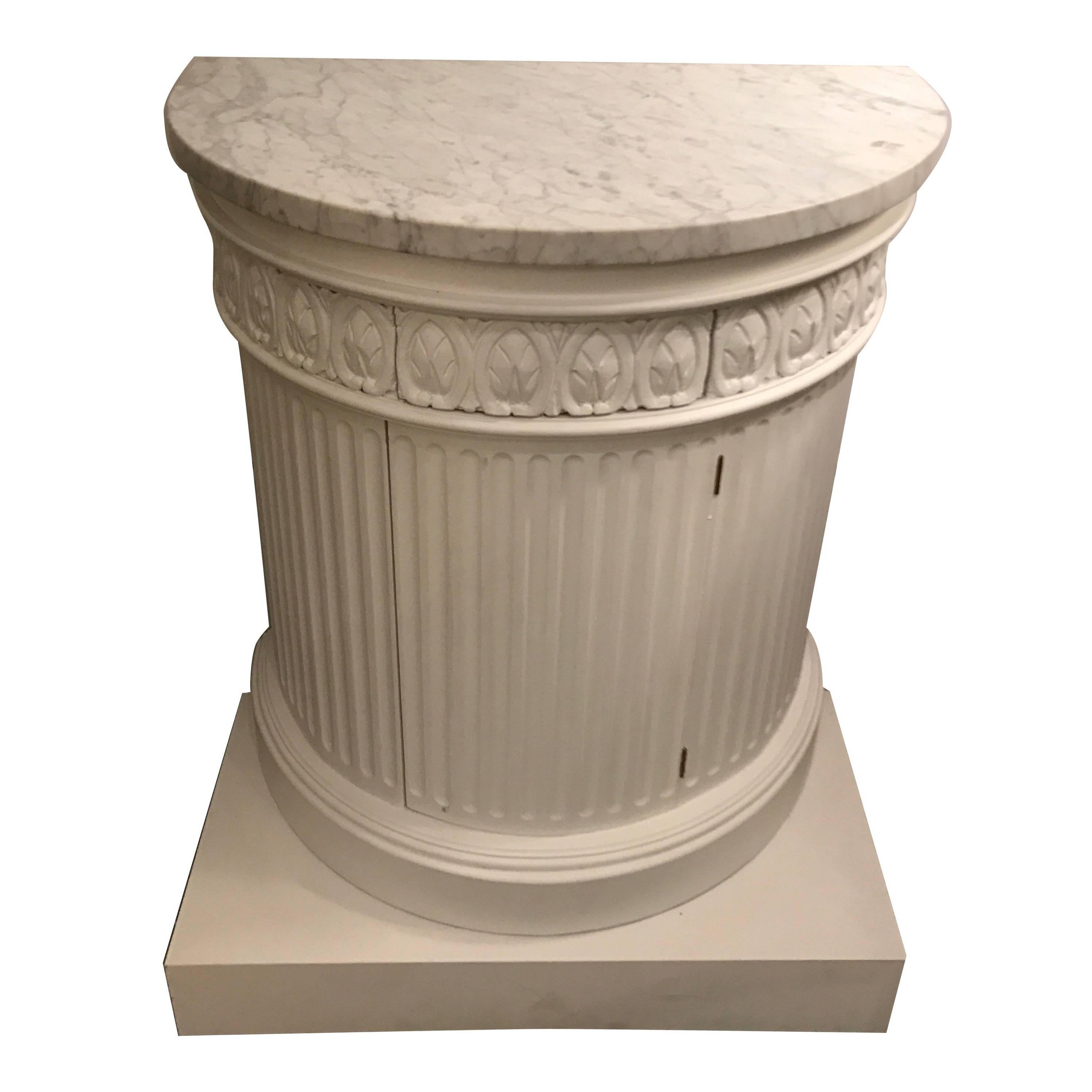 Marble-Top Column Cabinet