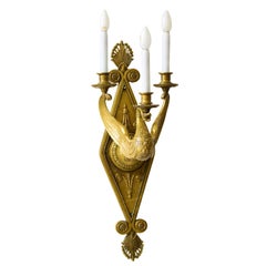 Very Large Wall Lamp with Swan Figure Very Beautiful
