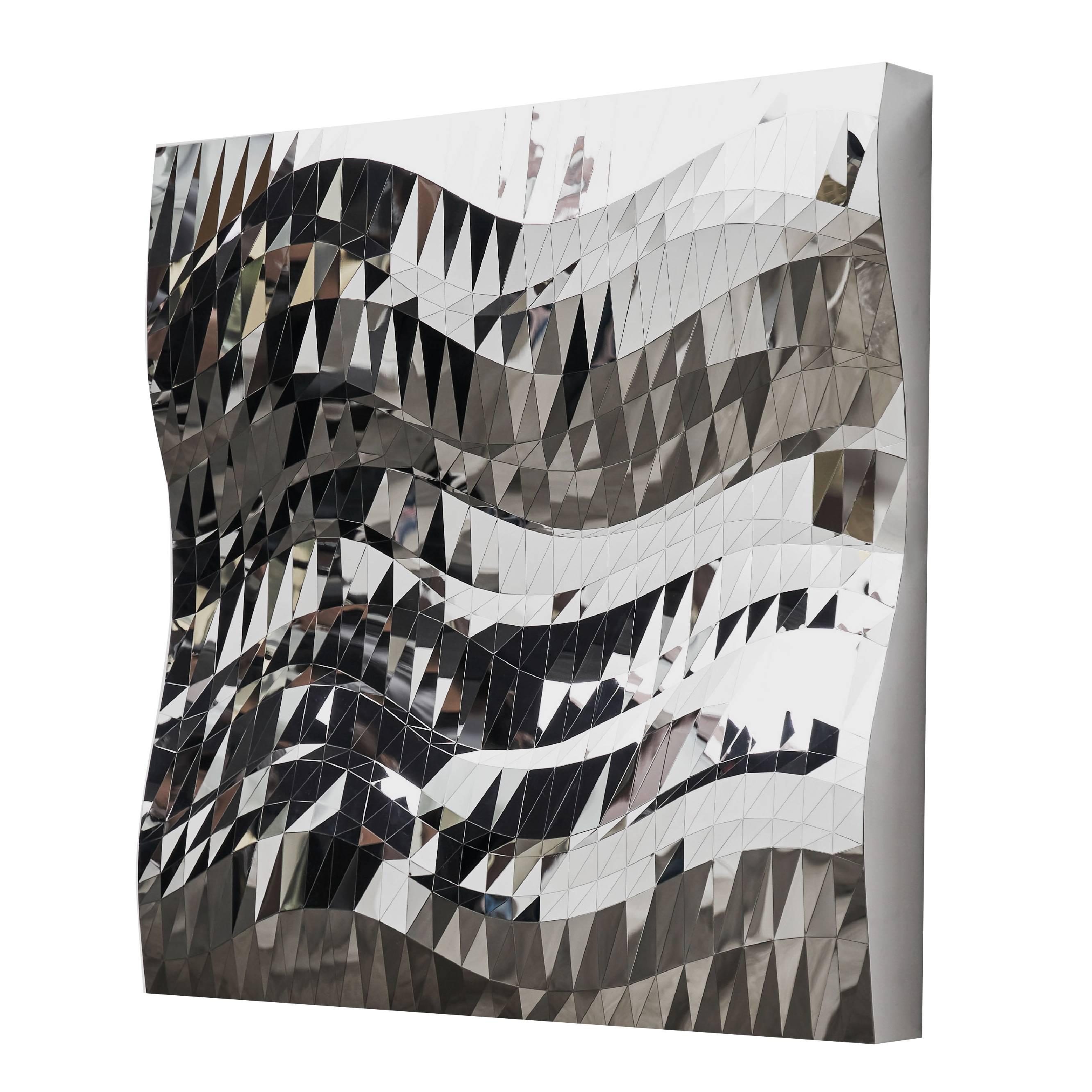 Objet en maille mouchetée #MS-2 - Sculpture murale décorative en acier inoxydable