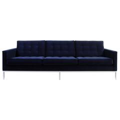 Florence Knoll Sofa in Navy Velvet 8