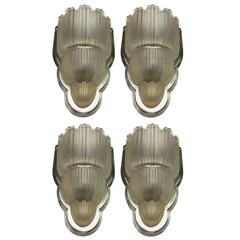 Set of Four French Art Deco Sconces Signed By Sabino 9