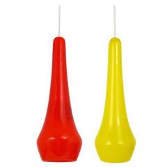 Two Vistosi Murano Glass Pendant Lamps, Italy, 1950s 4