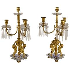 Pair of Ormolu-Mounted Baccarat Candelabra