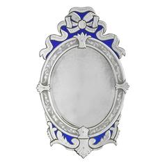Oval Venetian Blue Ribbon Mirrors 12