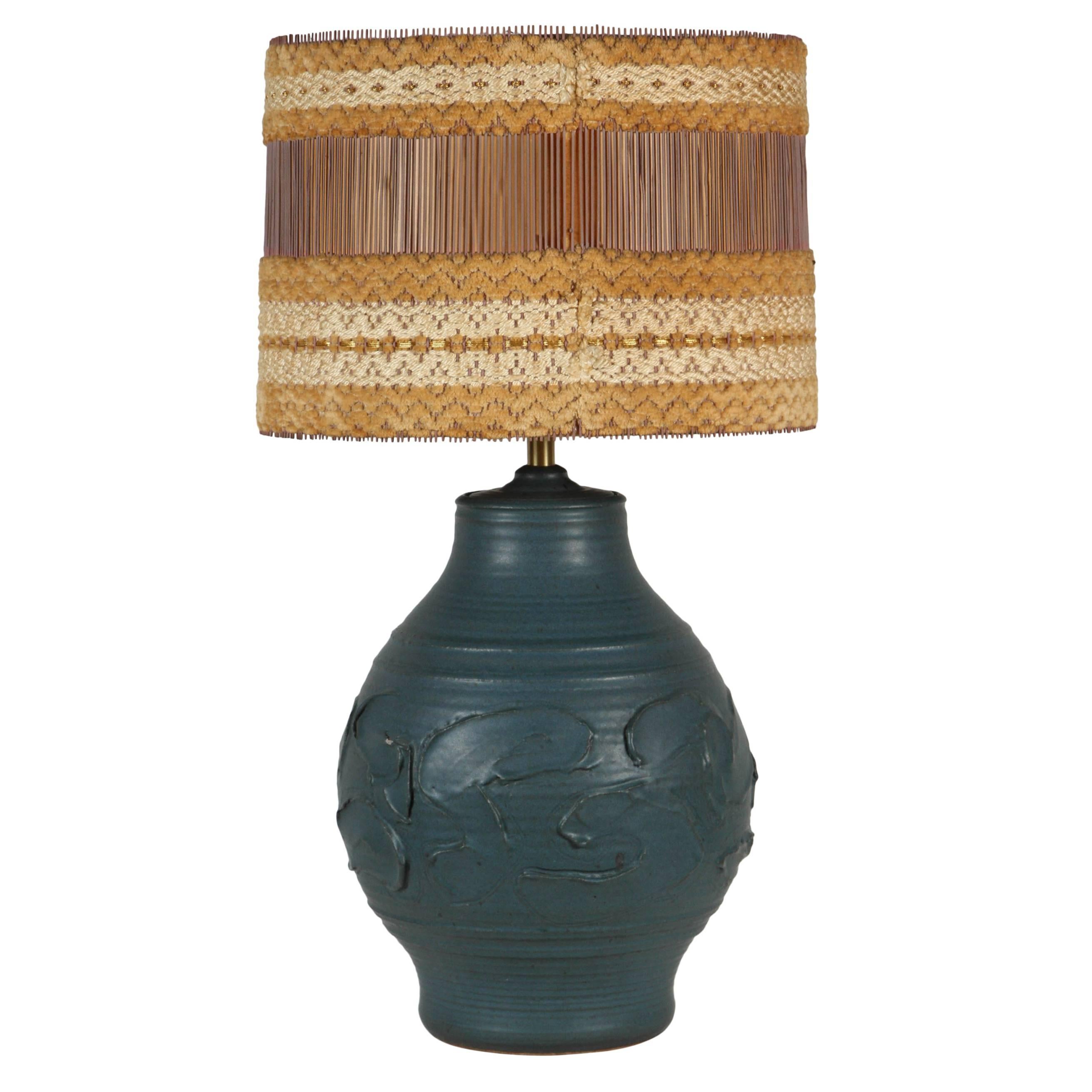 Bob Kinzie for Affiliated Craftsmen Hand Thrown Ceramic Lamp For Sale