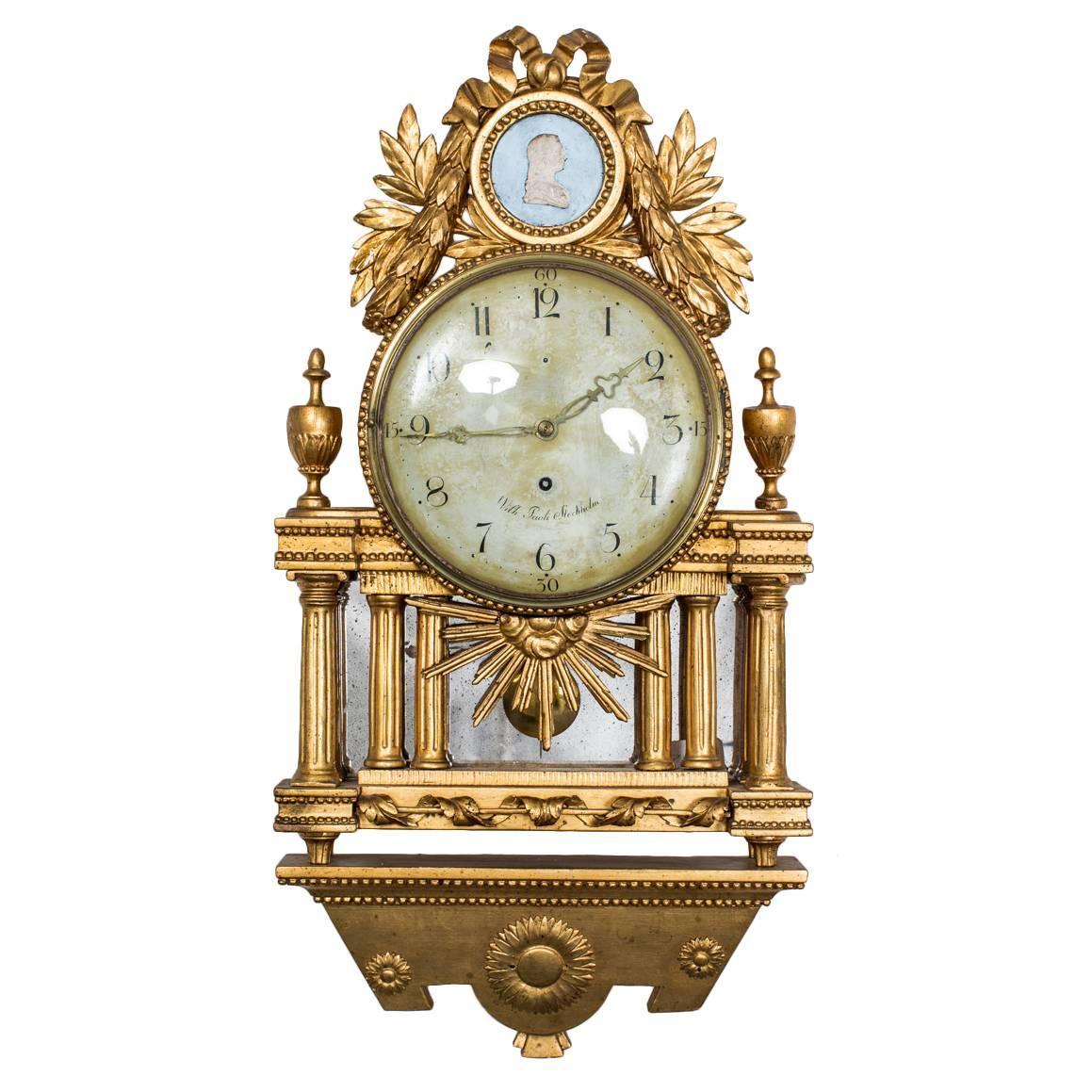 Wall Clock Gustavian Sweden For Sale at 1stdibs