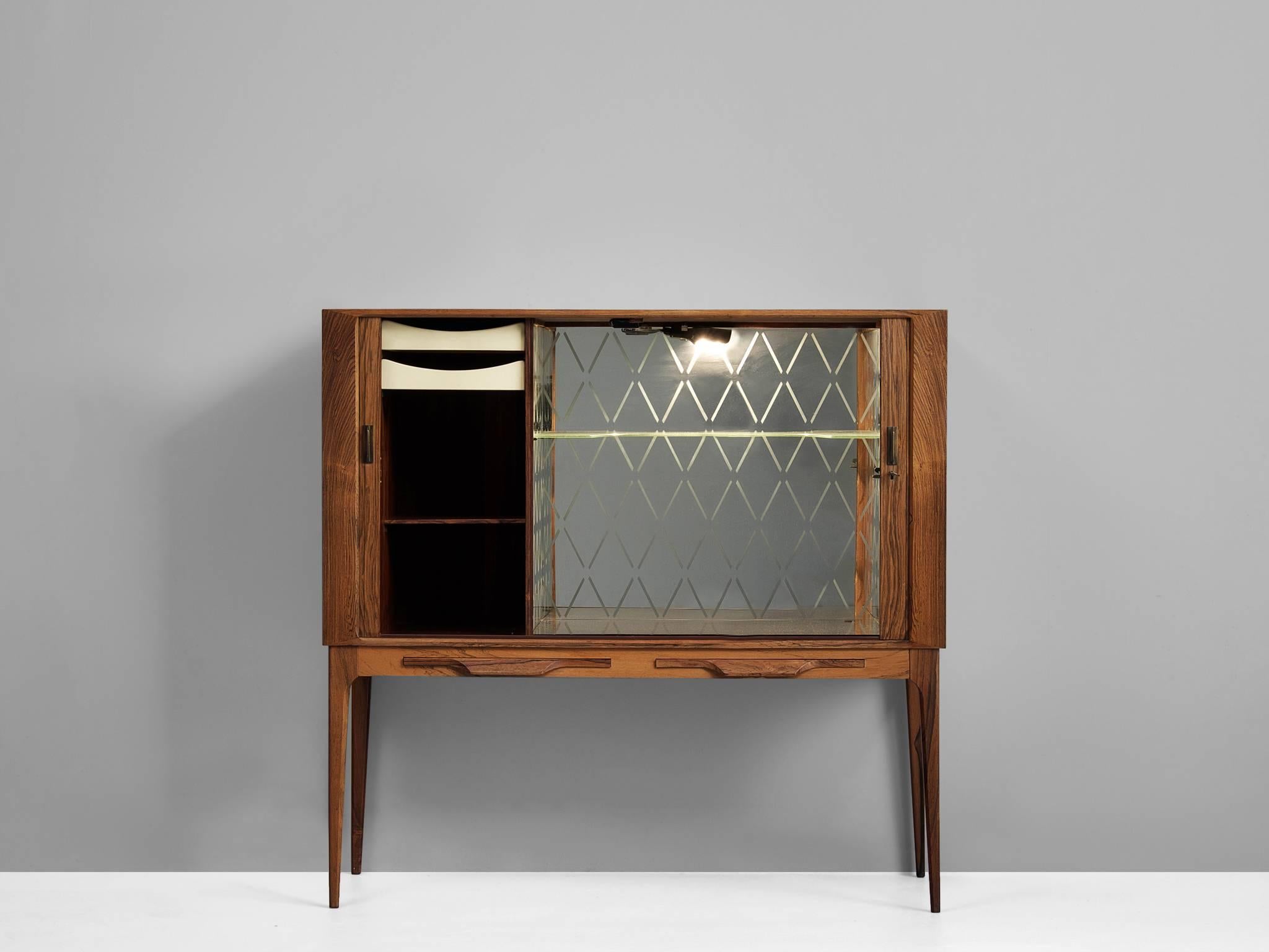 Scandinavian Modern Kurt Østervig Bar Cabinet in Rosewood