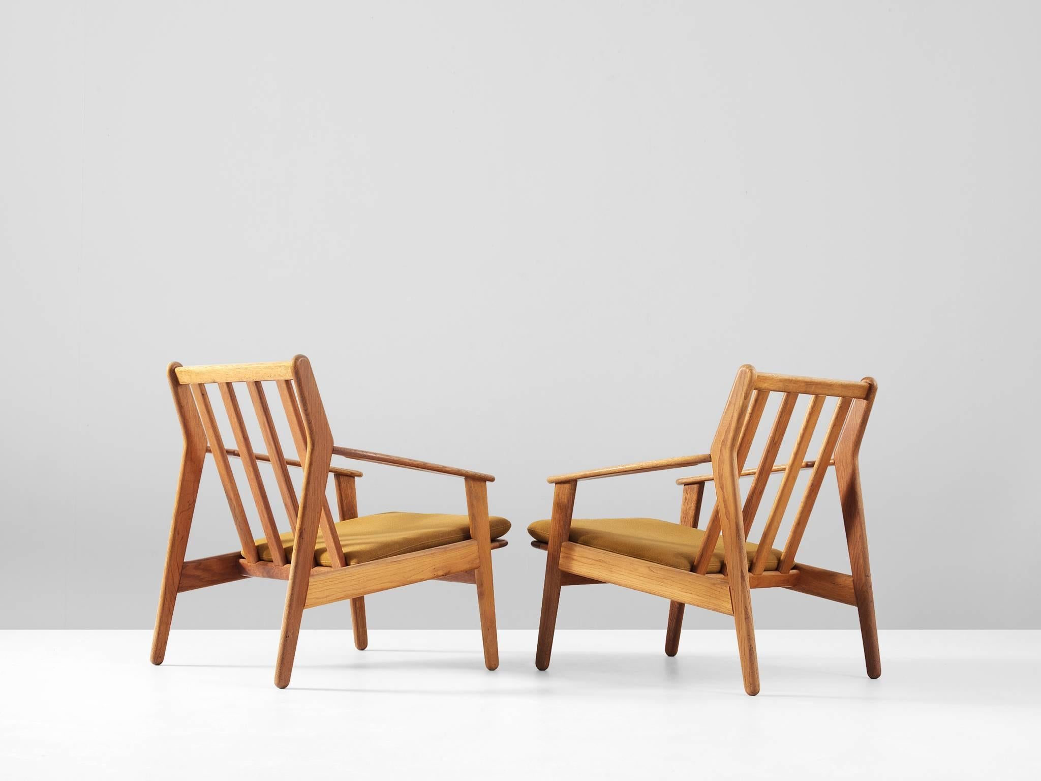 Danish Poul M. Volther Pair of Armchairs in Solid Oak