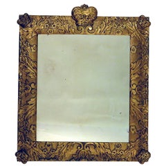 19th Century Northern European Mirror with Crowns , 49" x 42.5"