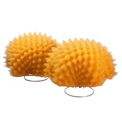 Pair of large Yellow Foam Lamps by Masayo Ave for Antonangeli Illuminazione 1998