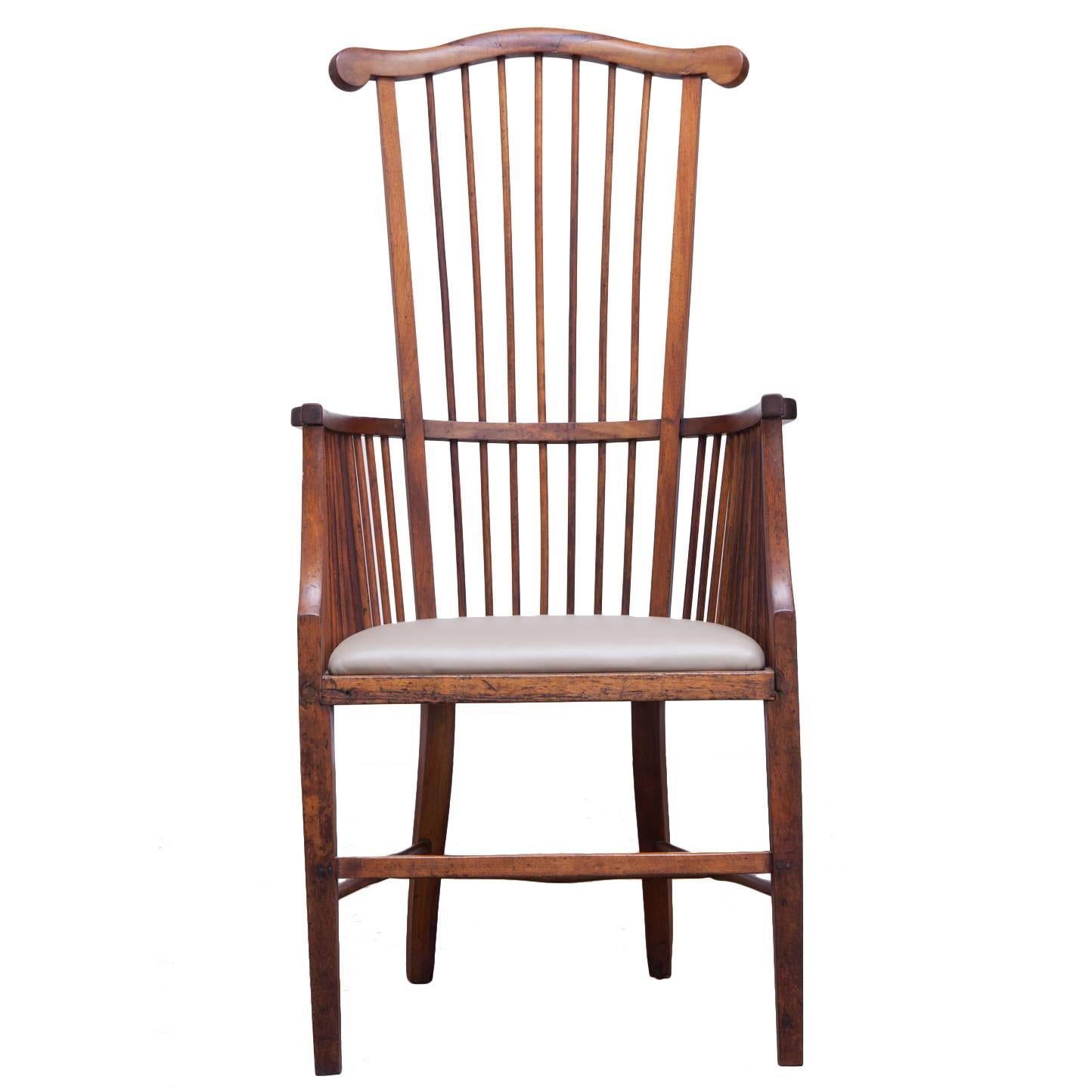 19th Century Arts and Crafts Style Spindle Back Armchair