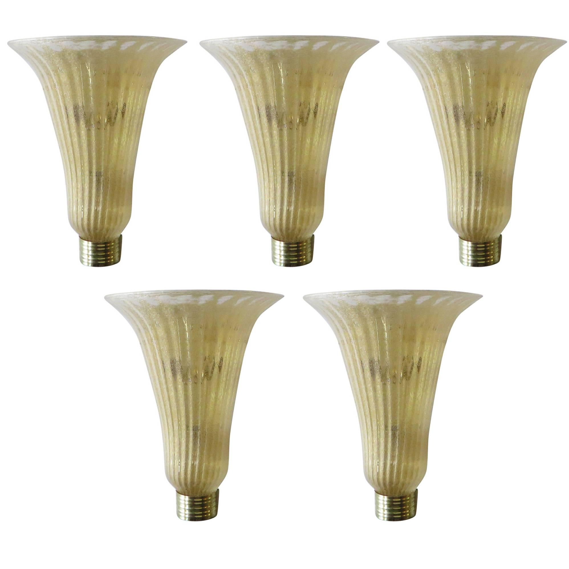 Five Gold Bell Sconces by Fabio Ltd