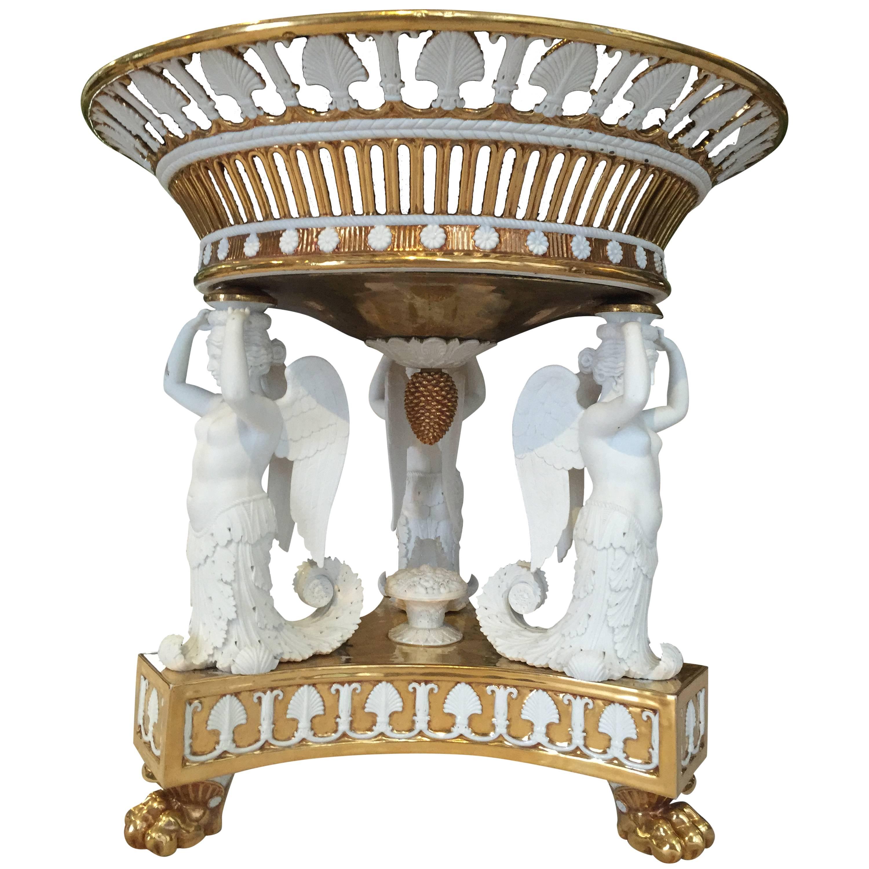 Neoclassical Porcelain Center Piece For Sale