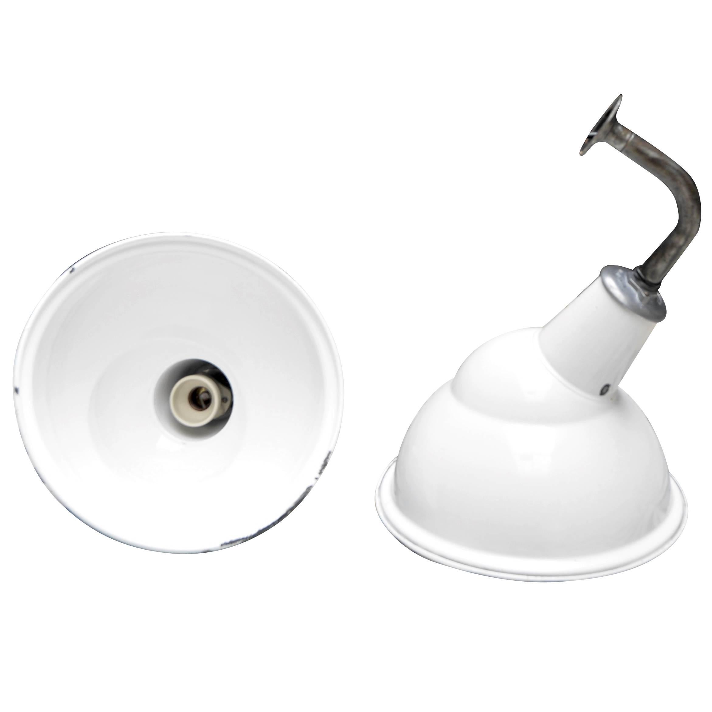 Benjamin "X Type" White Parabolic Enamel Industrial Wall Lights For Sale