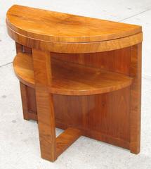 Small French Mid-Century Modern Demilune Console Table