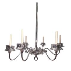 Pair of Neoclassic Silver Plated Chandeliers 3