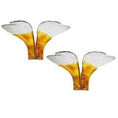 Pair of Italian Murano Heart Glass Sconces by Carlo Nason for Mazzega 9