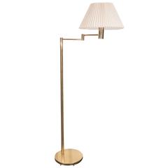 Pair of Casella Articulated Arm Floor Lamps in Brass