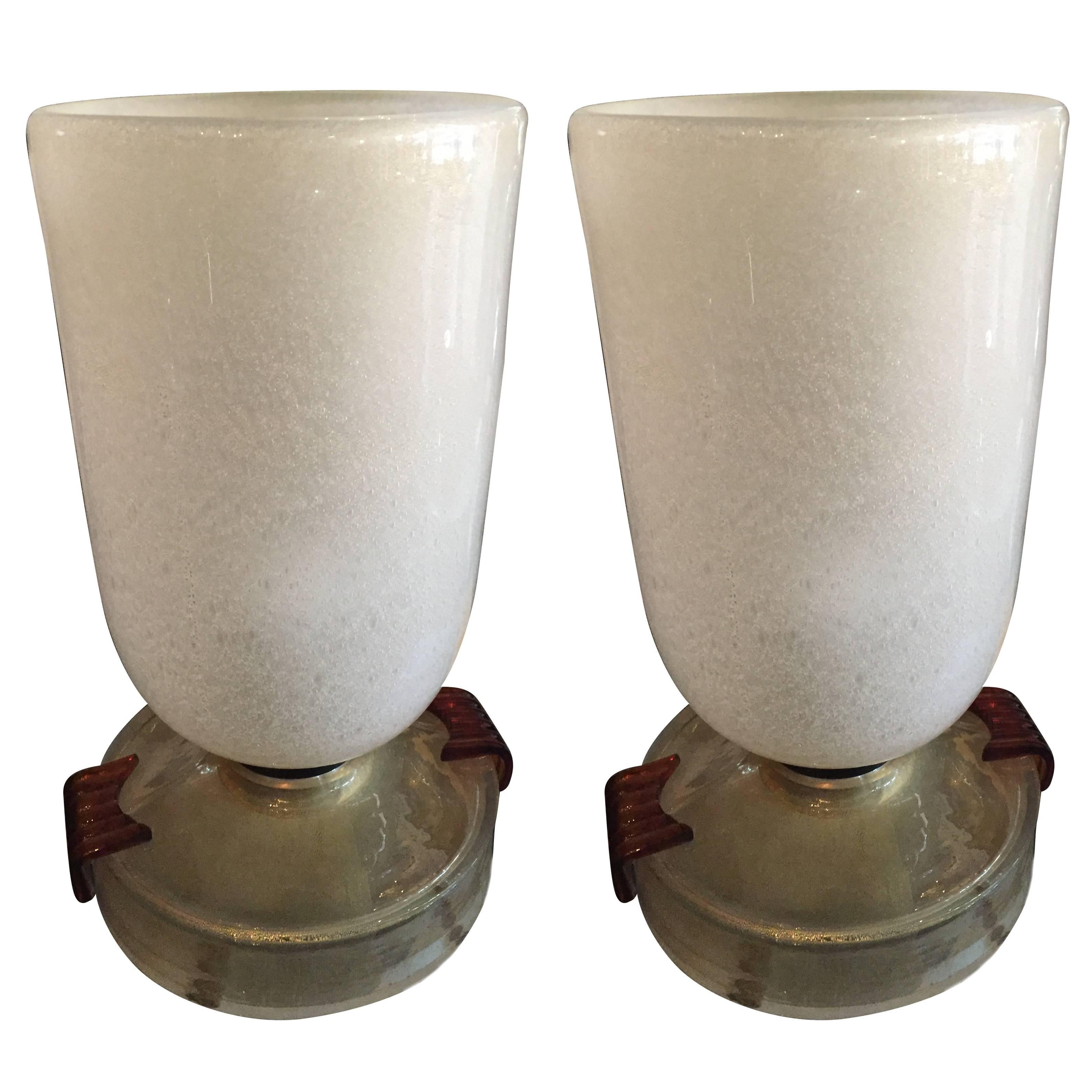 Amber B Bubble Glass For Sale on 1stDibs