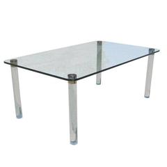 Marco Zanuso Lucite and Brass Dining Table 7