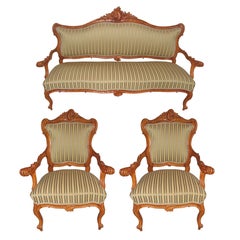18th Century Italian Baroque Salon Suite Composed of Two Armchairs and a Sofa