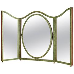 Art Deco Shagreen Three Fold Vanity Mirror, English, circa 1930