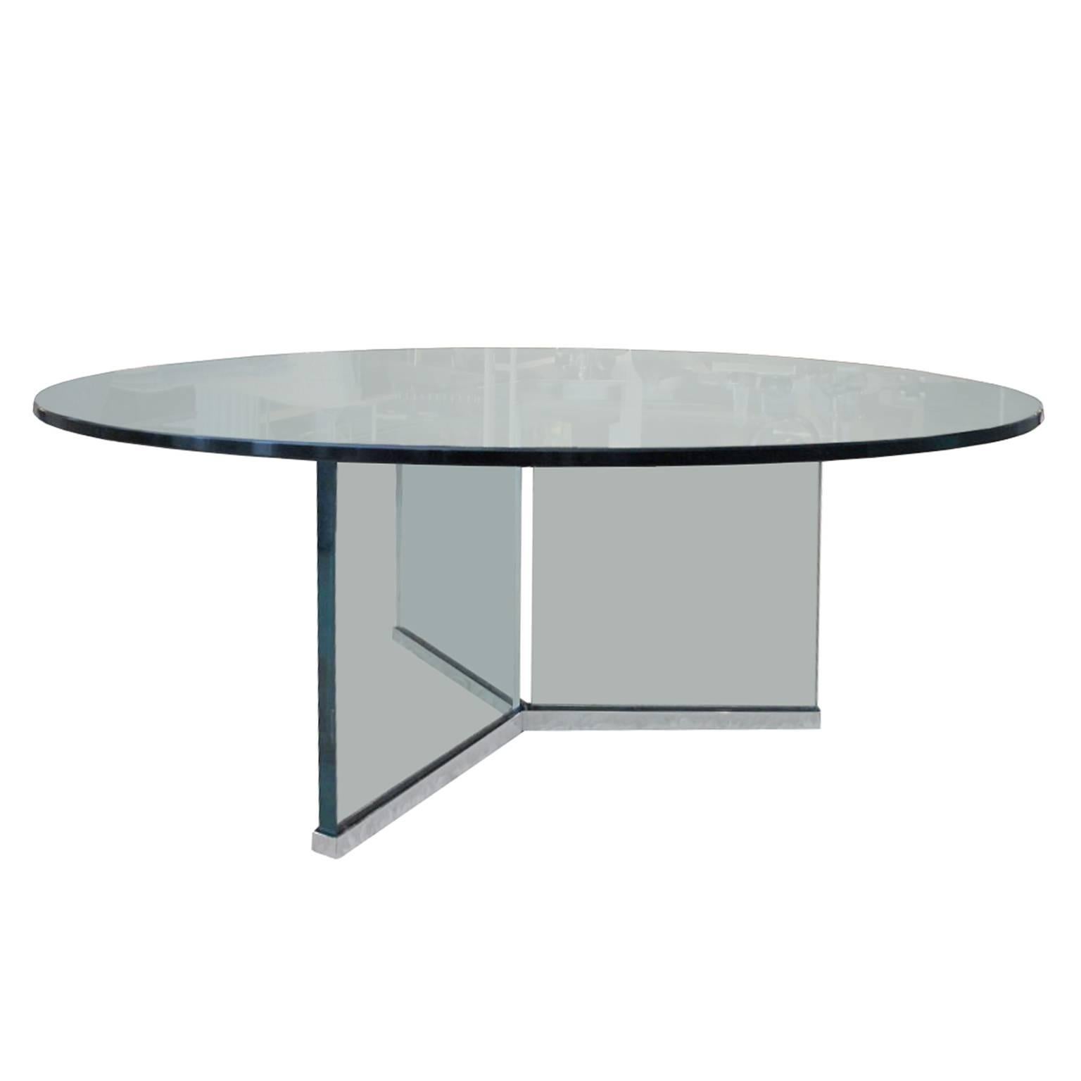 1970s Pace Collection Glass Cocktail Table by I.M. Rosen For Sale