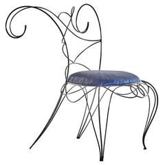 Sculptural Wrought Iron "Ram" Chair by André Dubreuil