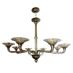 Italian Murano Smoky Brown Glass Chandeliers