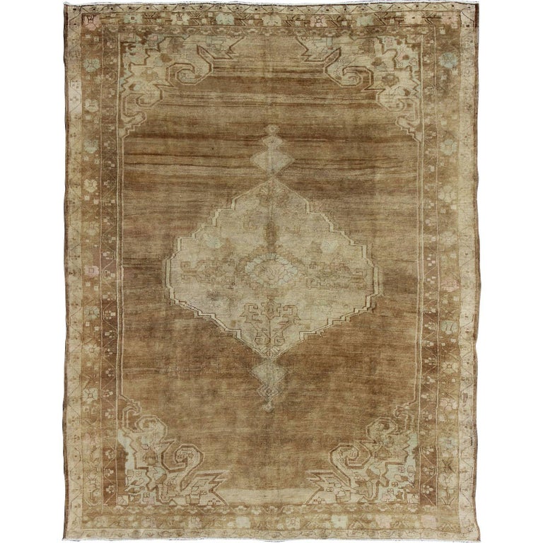 Vintage Turkish Oushak Rug For Sale at 1stDibs