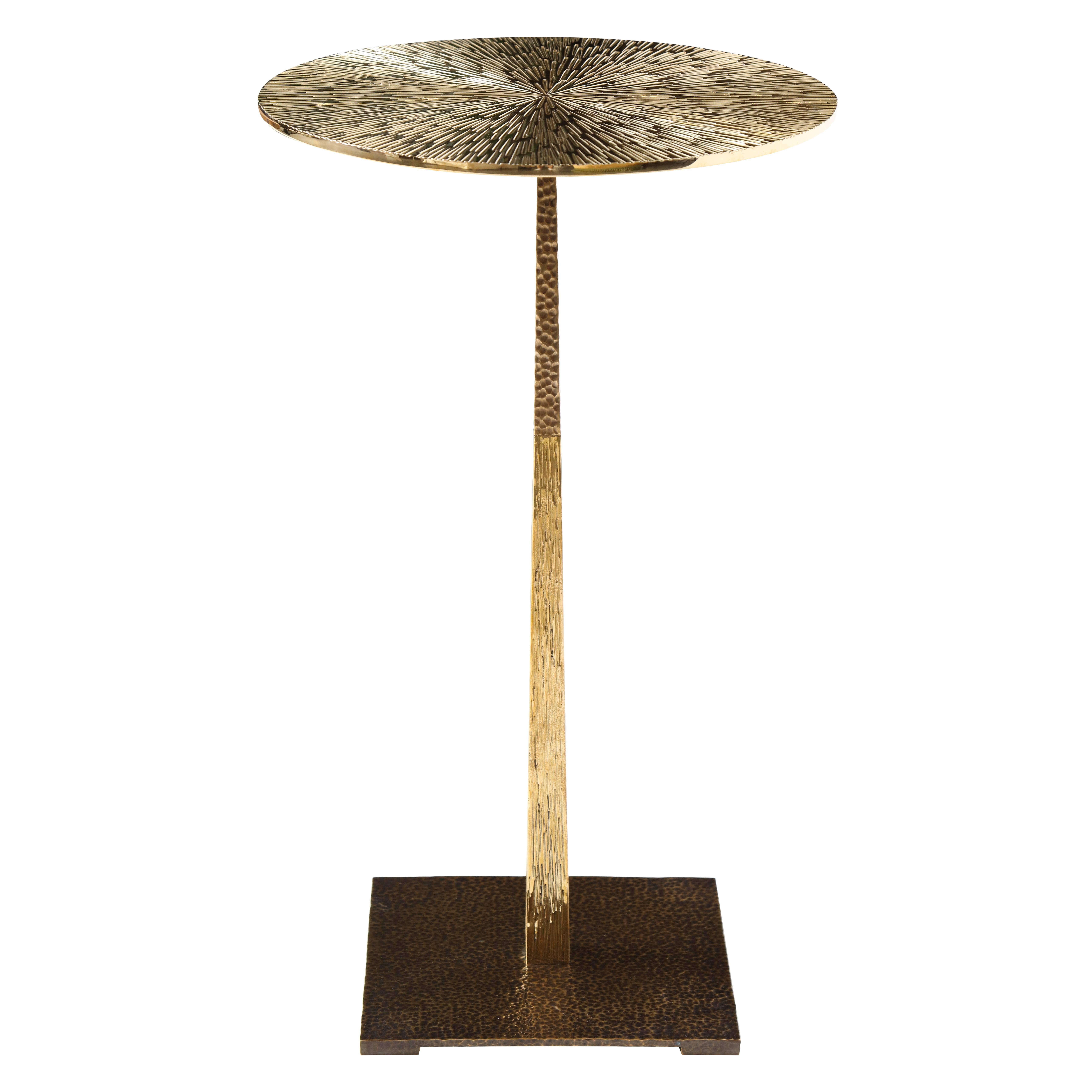 UPAYA CIRCLE Side Table - Polished and Patinated Bronze - by Studio Gallet 