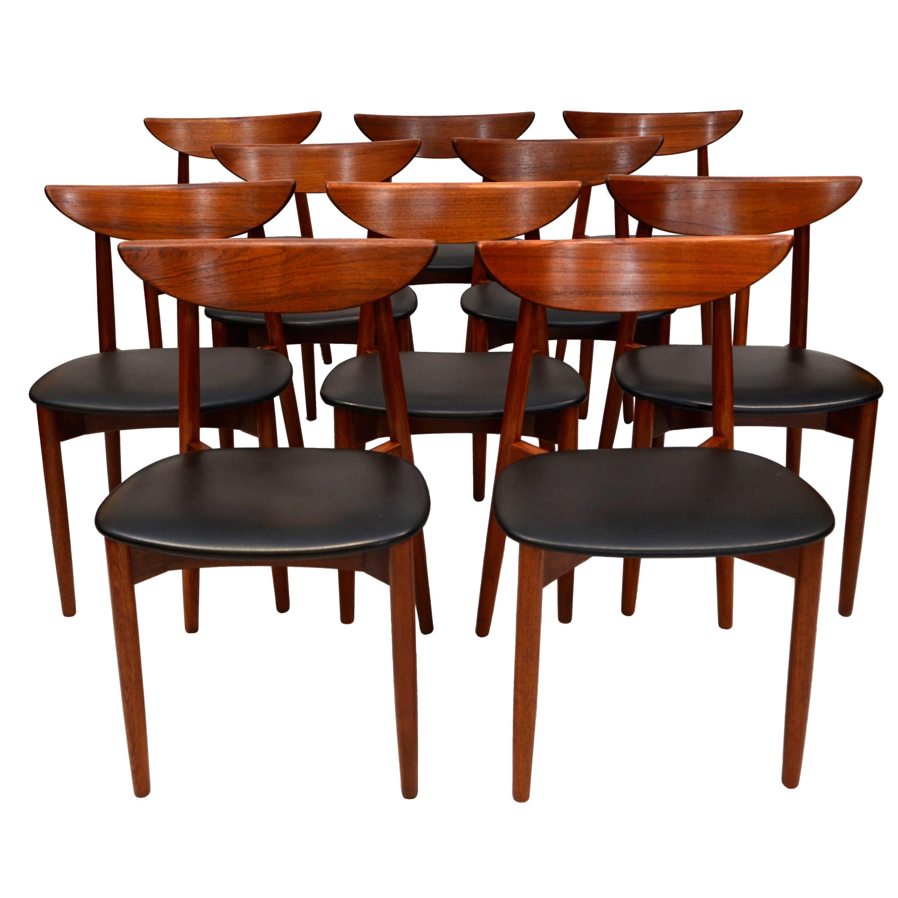 Set of Ten Teak Dining Chairs, Harry Ostergaard for Moreddi For Sale