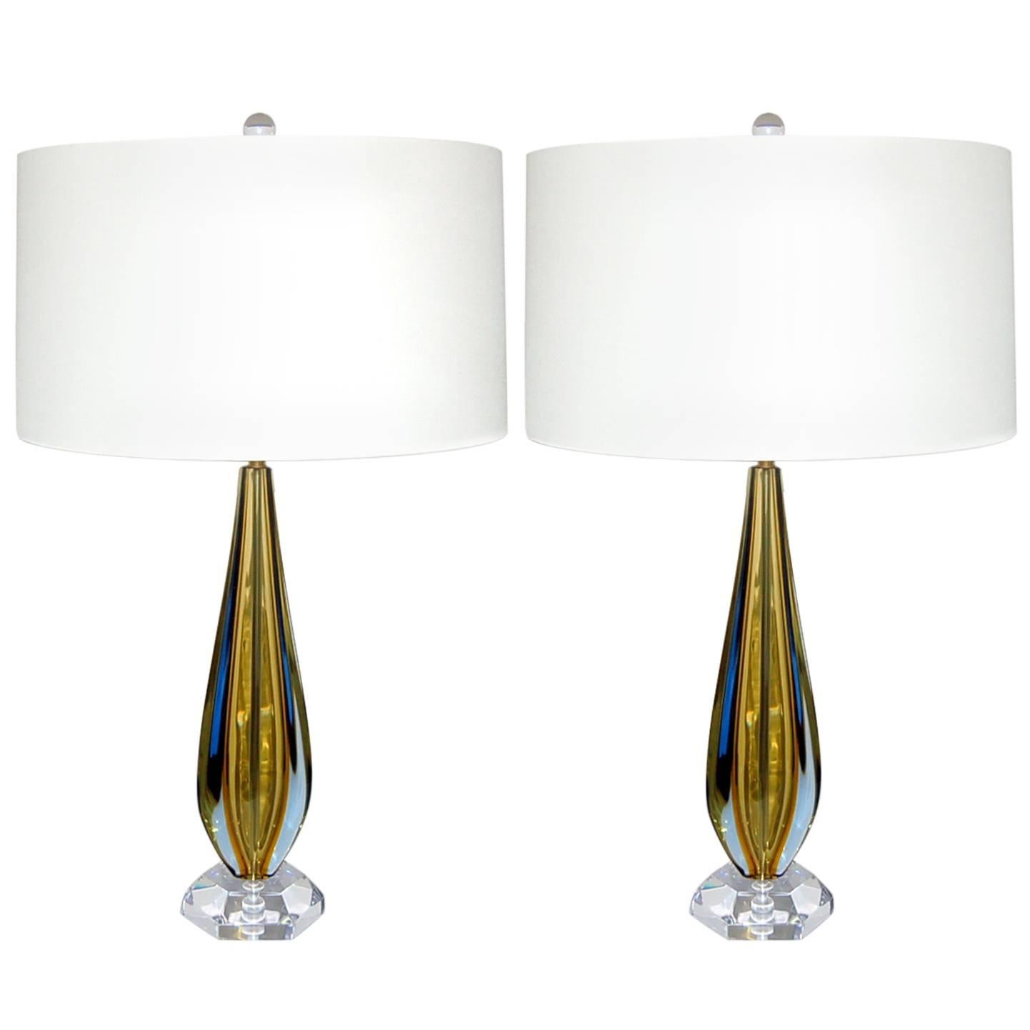 Gold Vintage Murano Sommerso Lamps For Sale