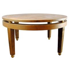 Round Contemporary Wood Dining Table by Michelangeli, Italy