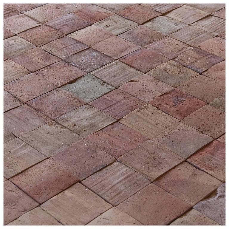 Authentic Provence lot of 1000 19th Century French Carre Rose Terra