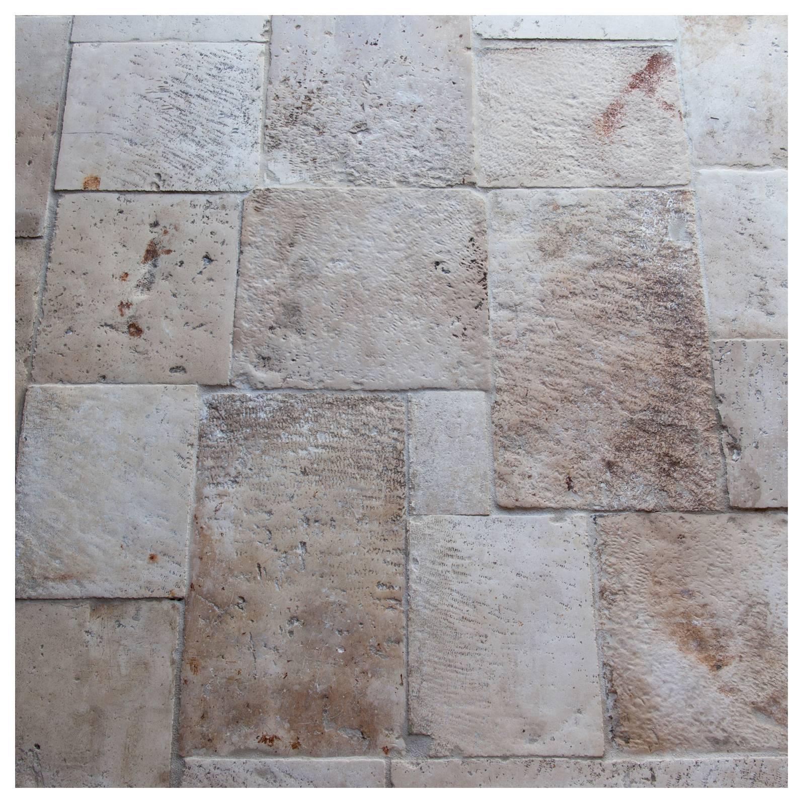 Authentic Provence 18th Century Antique Dalle de Bourgogne French Stone Floor
