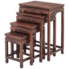 Vintage Rosewood Chinese Nesting Tables