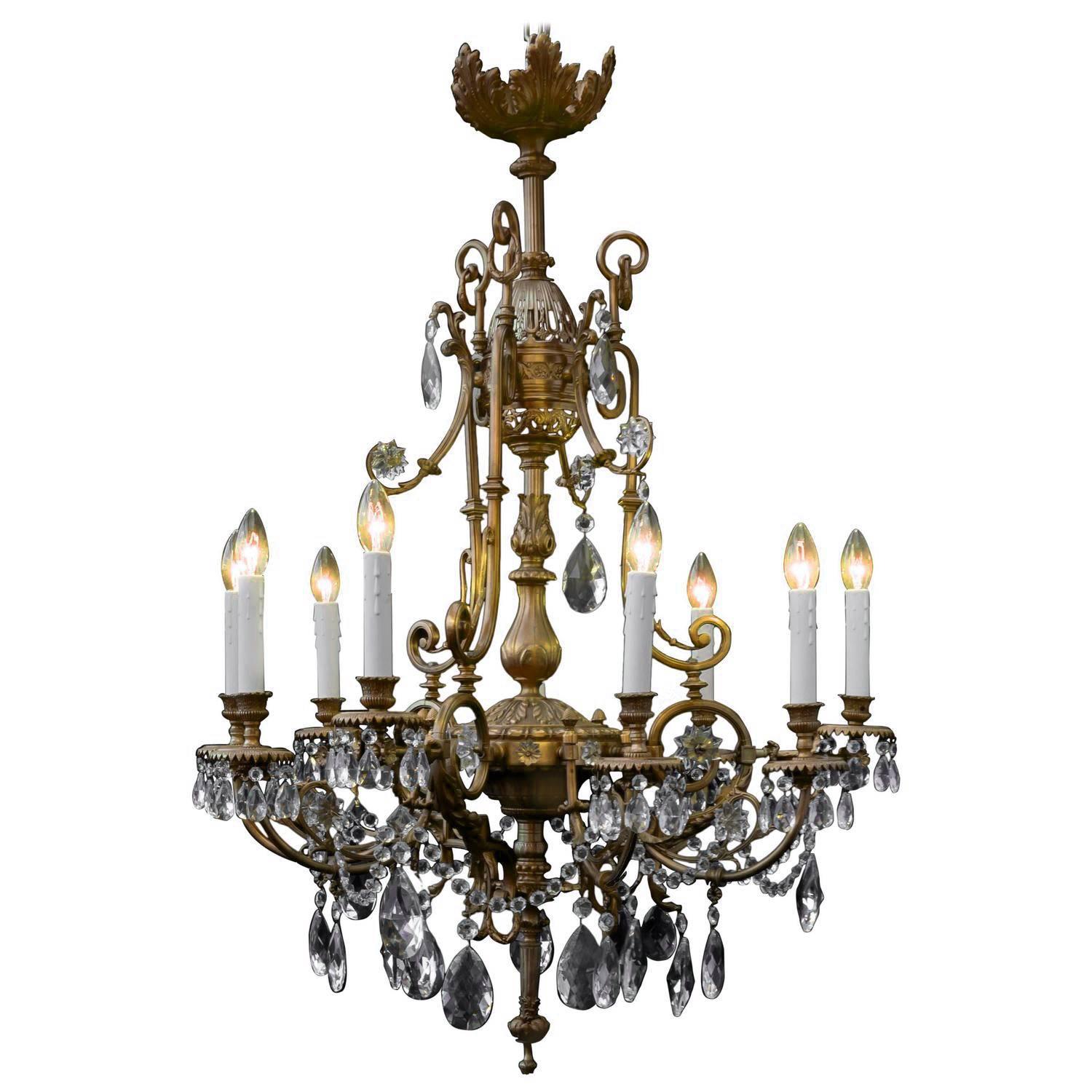 19th Century Neoclassic Gas Chandelier