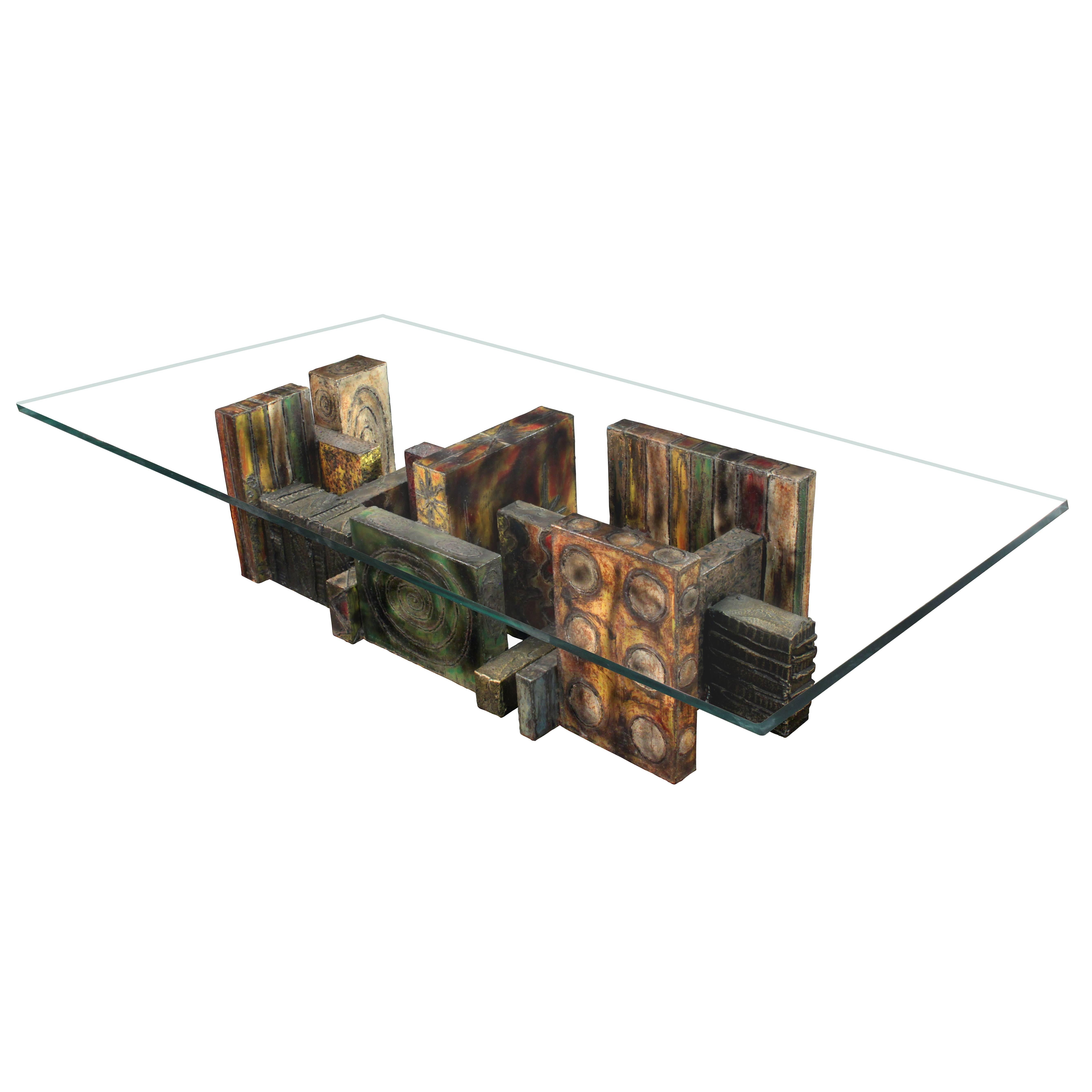 Rare and Exceptional Large Studio Coffee Table by Paul Evans
