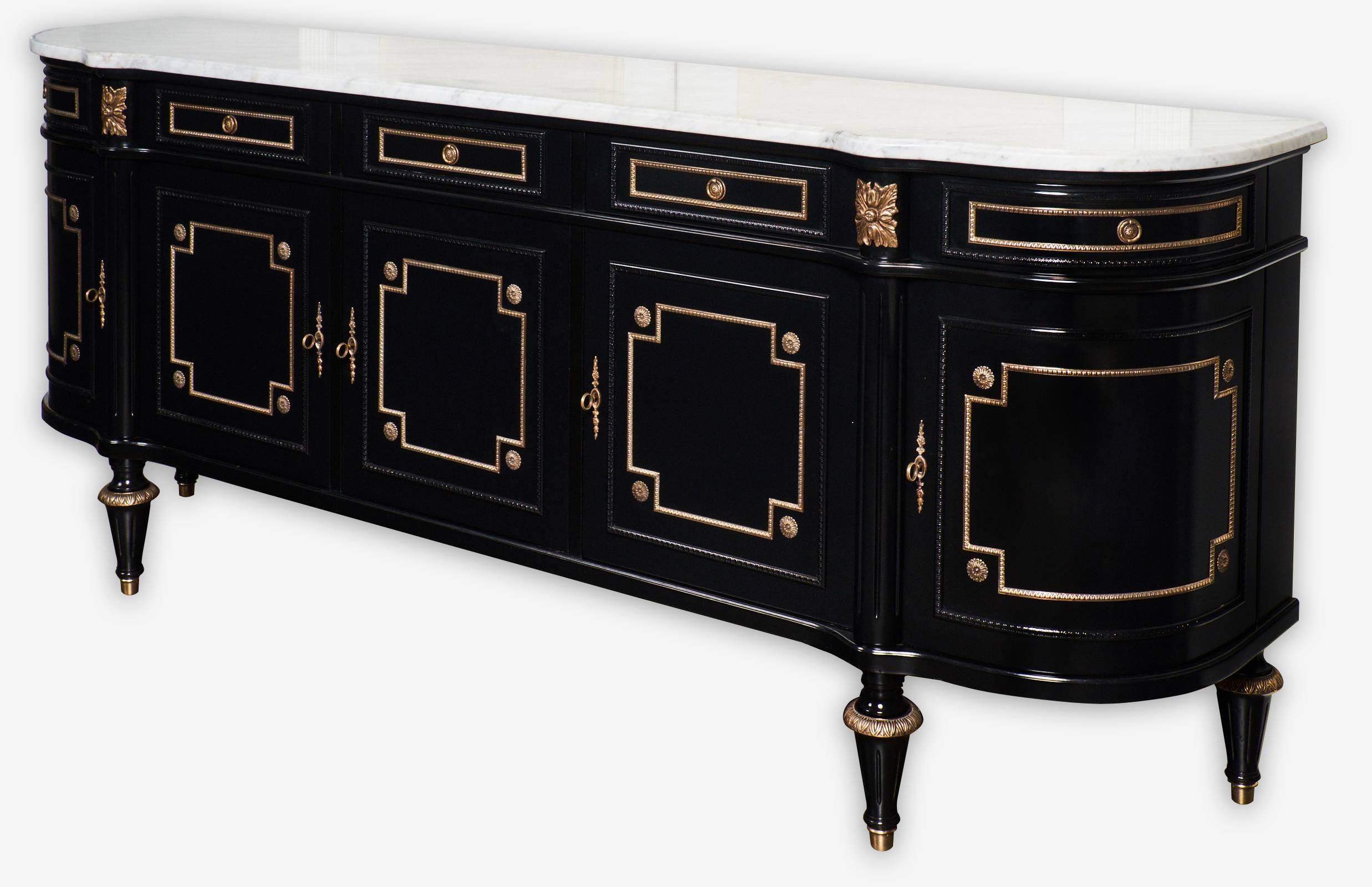 French Antique Louis XVI Style Grand Buffet or Enfilade In Excellent Condition In Austin, TX