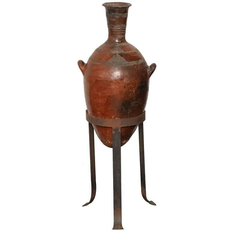 Mid-19th Century Grand Tour Terracotta Crater on Tripod Stand For Sale