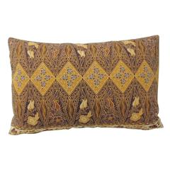 Floral Yellow and Brown Batik Decorative Bolster Pillows