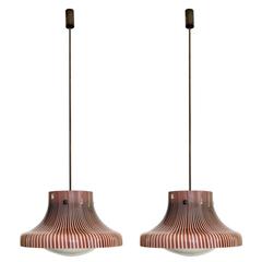 Pair of Pendant Lamps from the Studio Venini, Murano, Italy