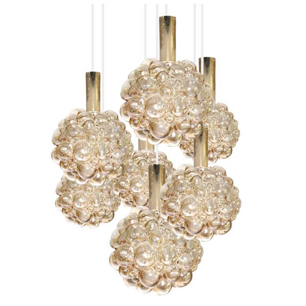 Limburg  Bubble Glass Globe Chandelier Brass  Pendant Lamp Modernist Design
