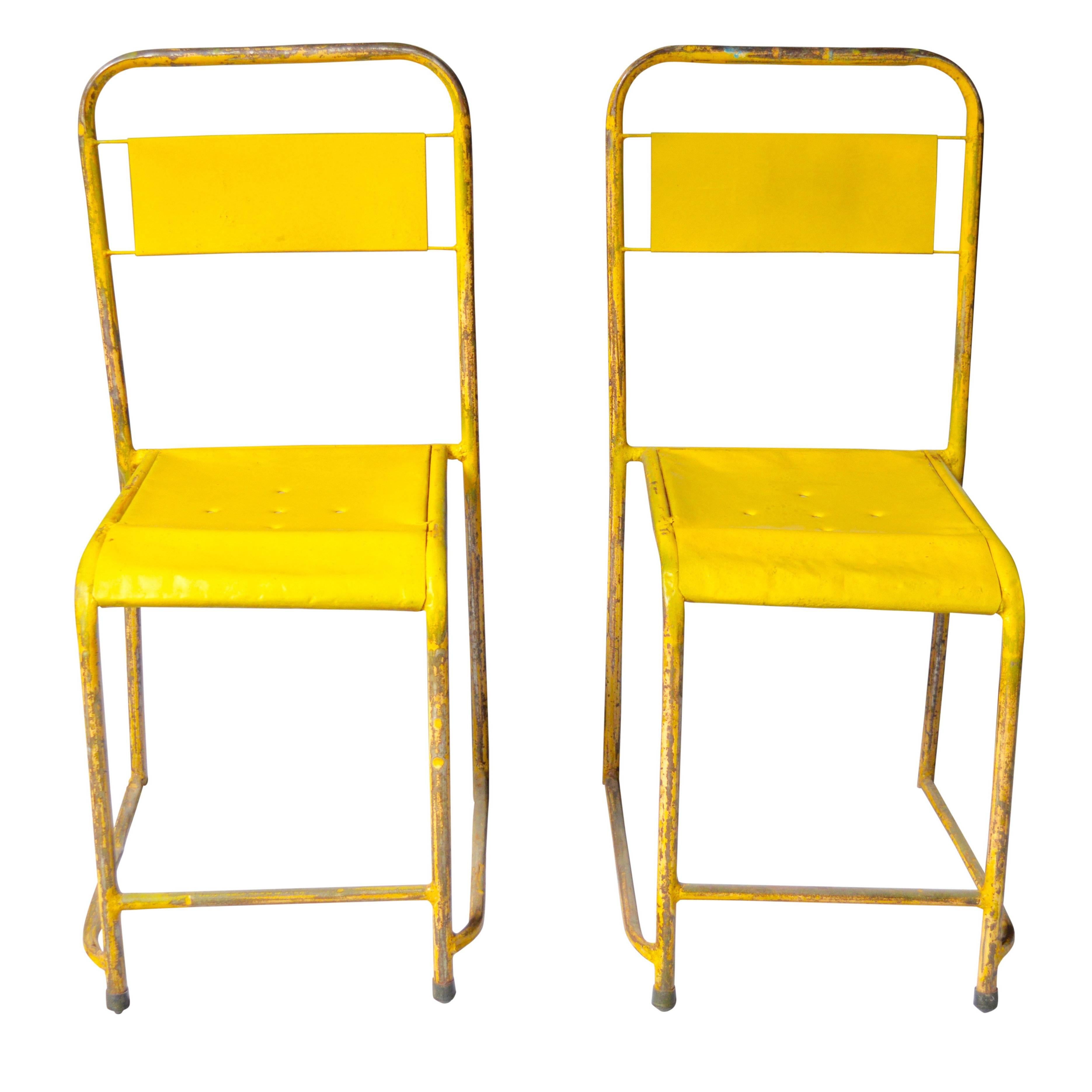 Pair of French School Chairs