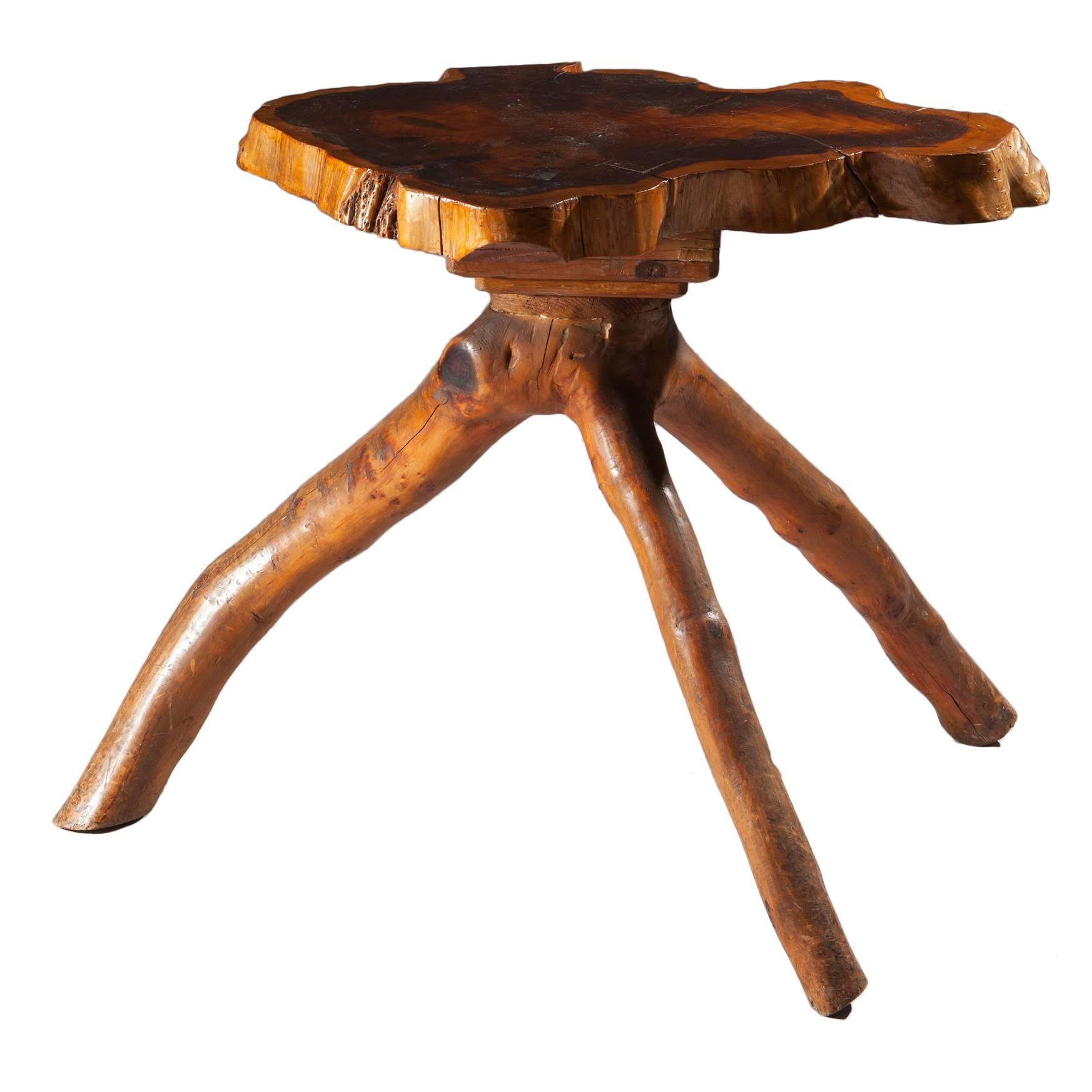 Yew Wood Cross Section Country Table 