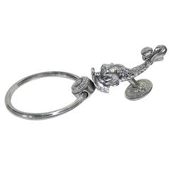 Vintage Luxurious Sherle Wagner Silver Dolphin Towel Ring