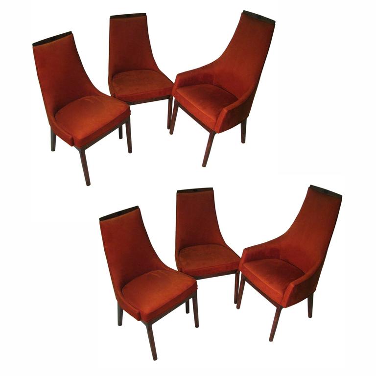 Set of Six Kipp Stewart Mid Century Modern Dining Room Chairs For Sale