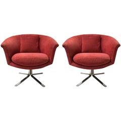 Pair of Swivel Chairs designed by Nicos Zographos, circa 1970, American